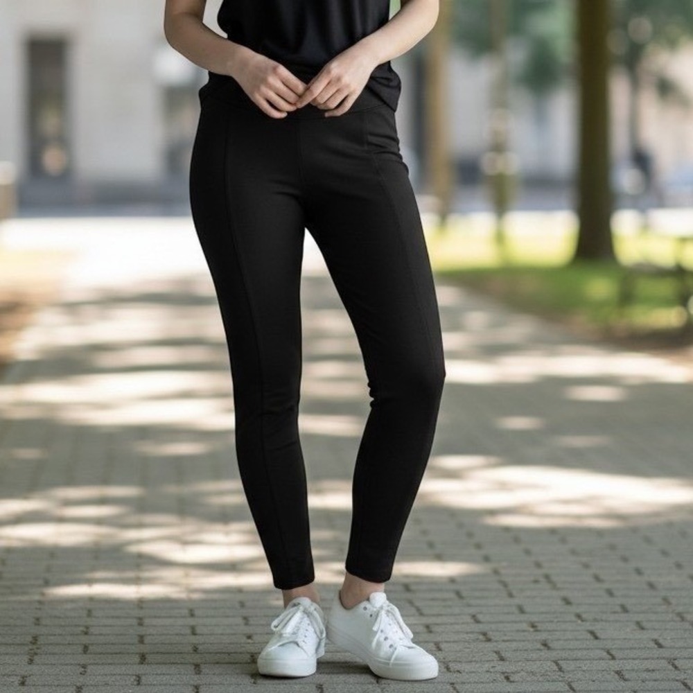 Lysse Faux Suede Leggings Women S Black NWT High Rise Stretch Slim Tapered Leg
